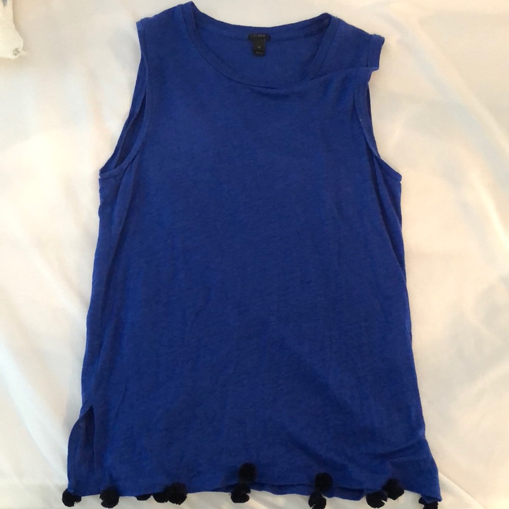 Jcrew T-shirt tank with Pom Poms